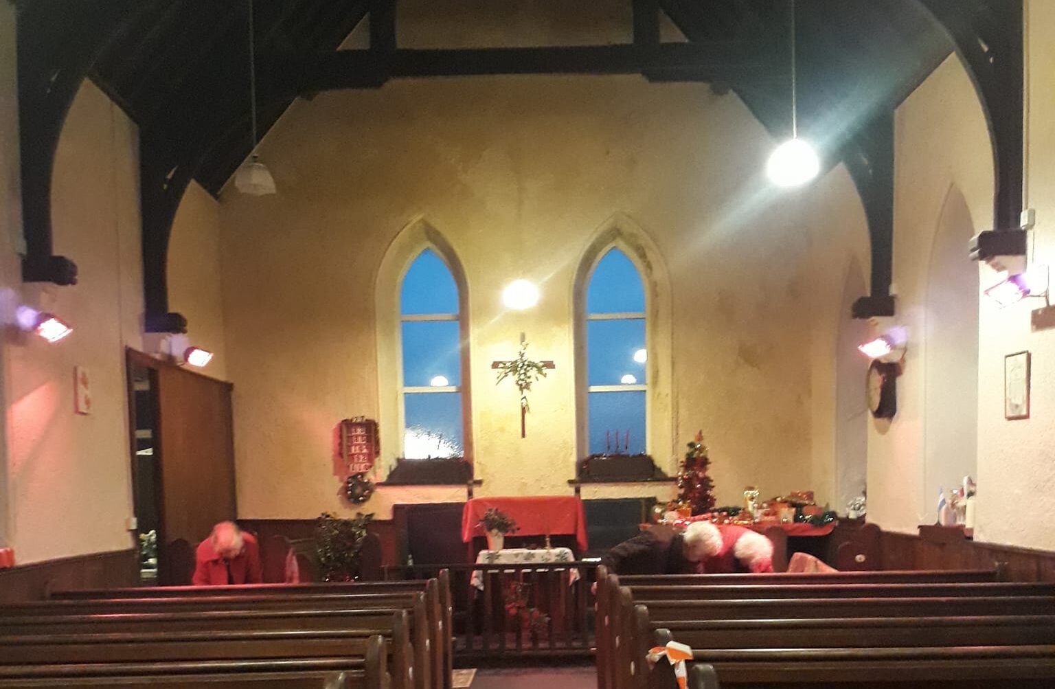 inside chapel before service